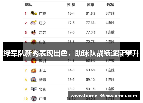 绿军队新秀表现出色，助球队战绩逐渐攀升